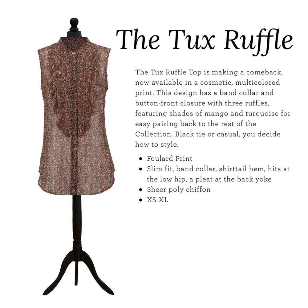 Cabi Tux Ruffle Top (style 6319)